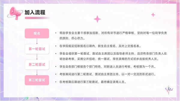 3D风喇叭大学生部门招新PPT模板