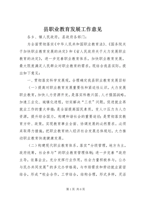 县职业教育发展工作意见.docx