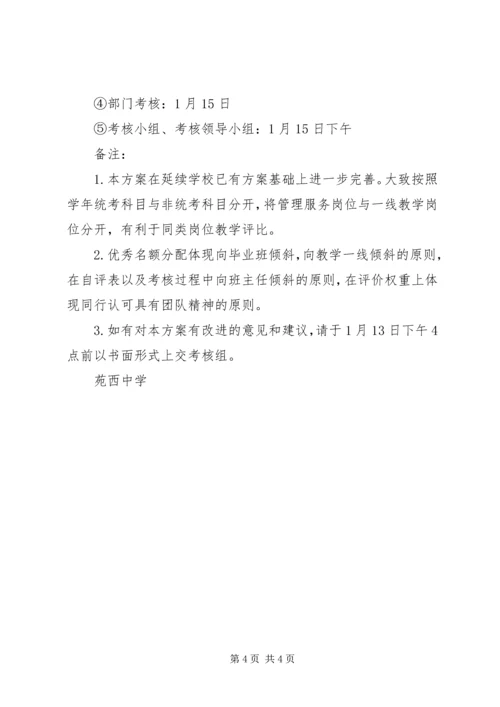 苑西中学教职工考核实施方案.docx