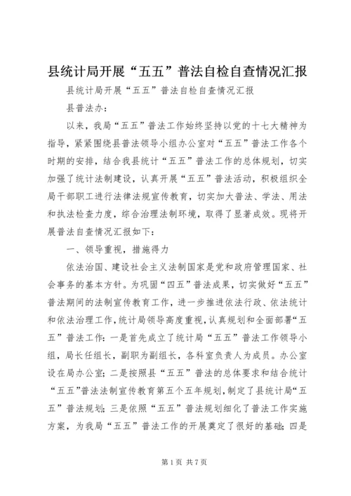 县统计局开展“五五”普法自检自查情况汇报.docx
