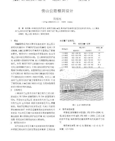 傍山公路棚洞设计