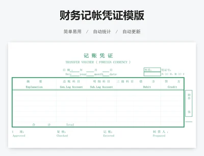 财务记帐凭证模版