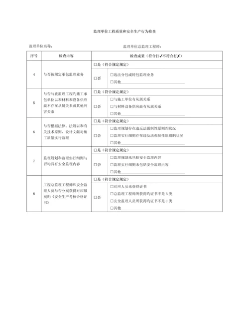 通信建设工程质量和安全生产监督检查表模板.docx