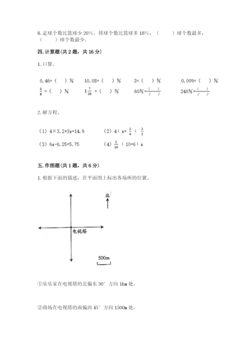 南昌市南昌县六年级下册数学期末测试卷精编.docx