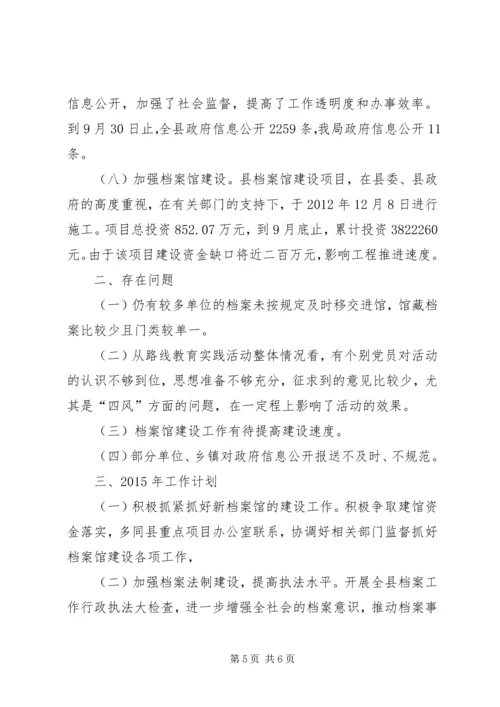 档案局工作总结及XX年工作计划.docx