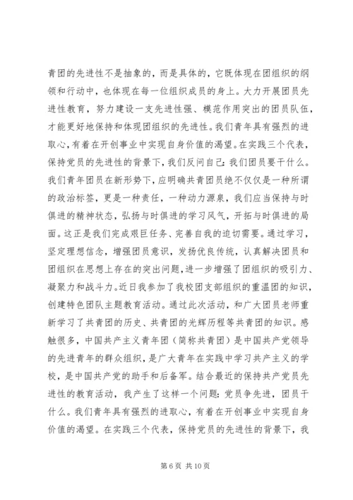 共青团员民主评议自我评价.docx