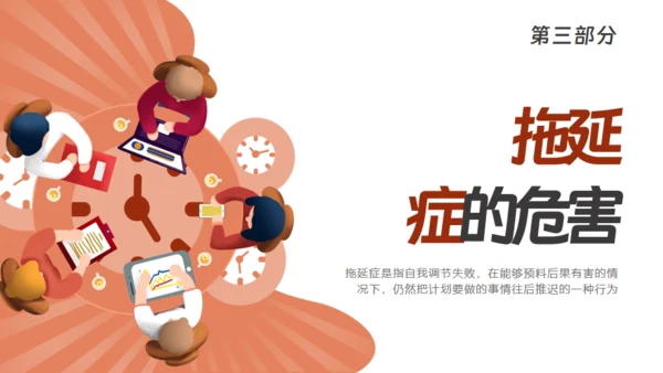 战胜拖延症的信心通用PPT模板