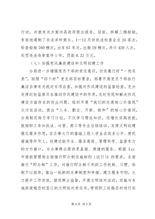 县港航管理局工作报告.docx