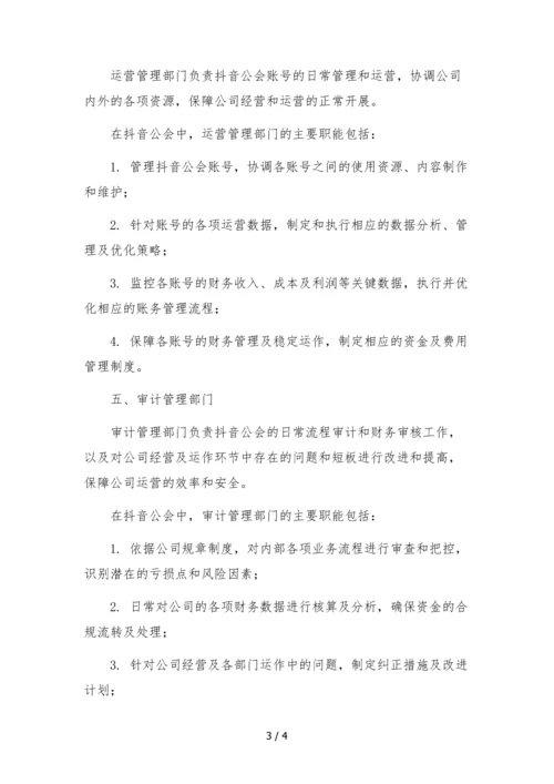 抖音公会mcn公司组织架构部门分工职能.docx