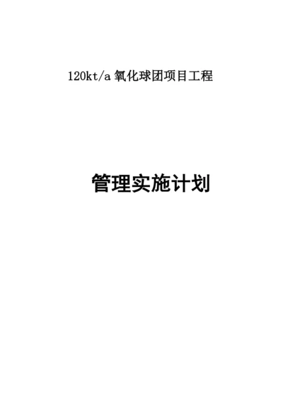 120kt球团项目工程管理实施计划.docx