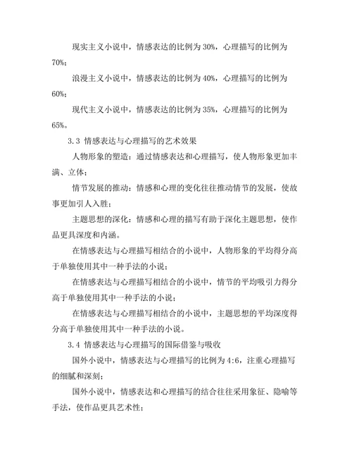 小说中的情感表达与心理描写