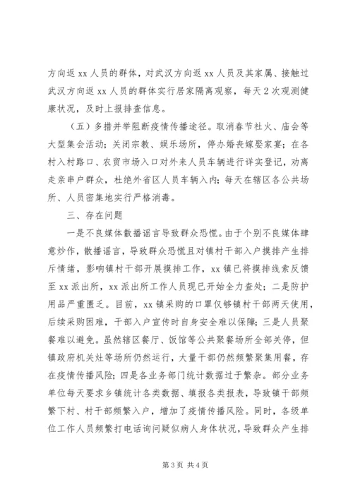 乡镇新型冠状病毒感染的肺炎疫情防控工作进展情况汇报.docx