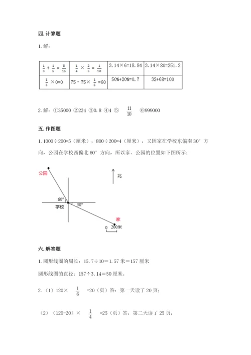 六年级上册数学期末测试卷（考试直接用）word版.docx