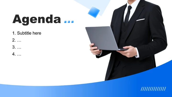 蓝色渐变商务风自我介绍述职汇报PPT主题模板