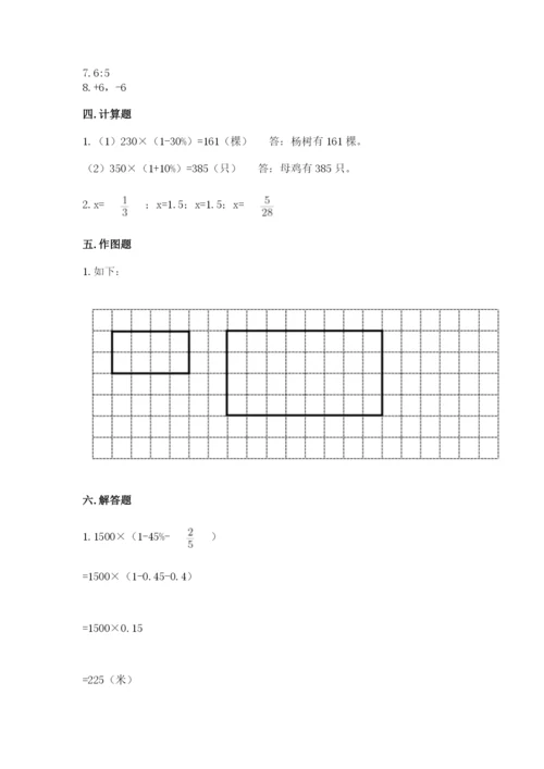 平川区六年级下册数学期末测试卷精品附答案.docx