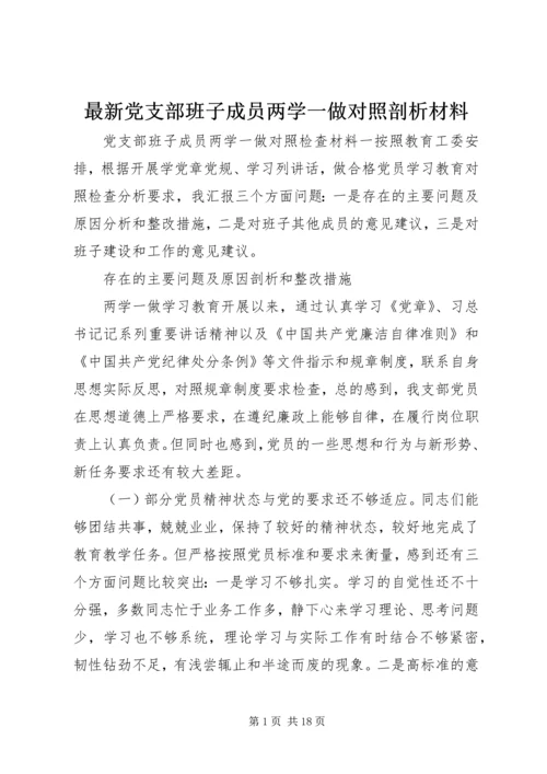 最新党支部班子成员两学一做对照剖析材料.docx