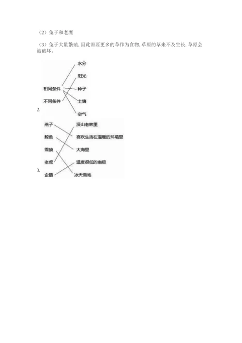 教科版科学五年级下册第一单元《生物与环境》测试卷附答案【典型题】.docx