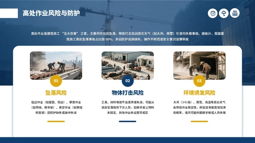 蓝色商务建筑工地安全生产月主题会议通用PPT模板