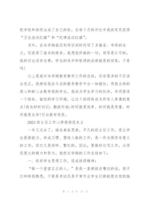 2023班主任工作心得感悟范本5篇.docx