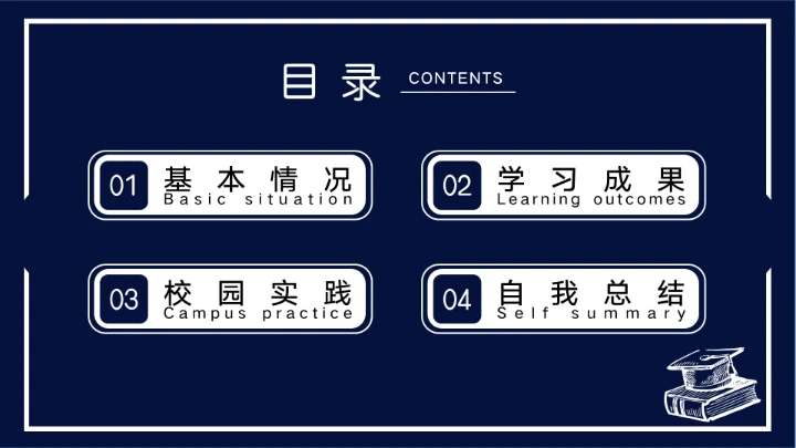 简约蓝色考研面试复试自我介绍PPT模板