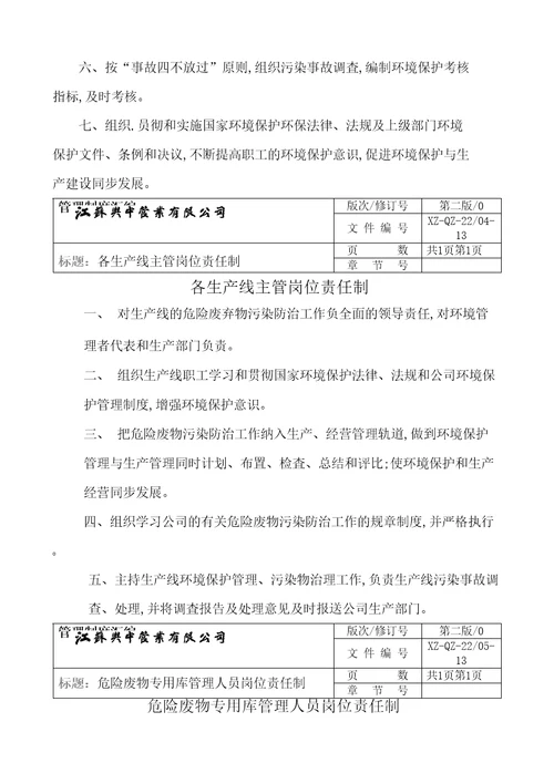 危险废物管理规定大全应急预案