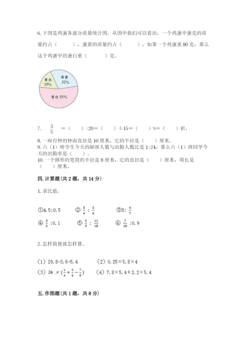2022人教版六年级上册数学期末测试卷附参考答案（模拟题）.docx