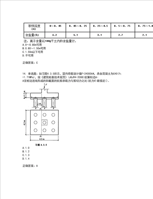 岩土工程师专业案例考前难点 易错点剖析点睛卷答案参考60