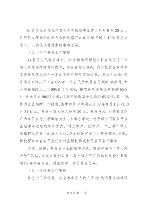 XX县区新型农村合作医疗方案调整工作汇报.docx
