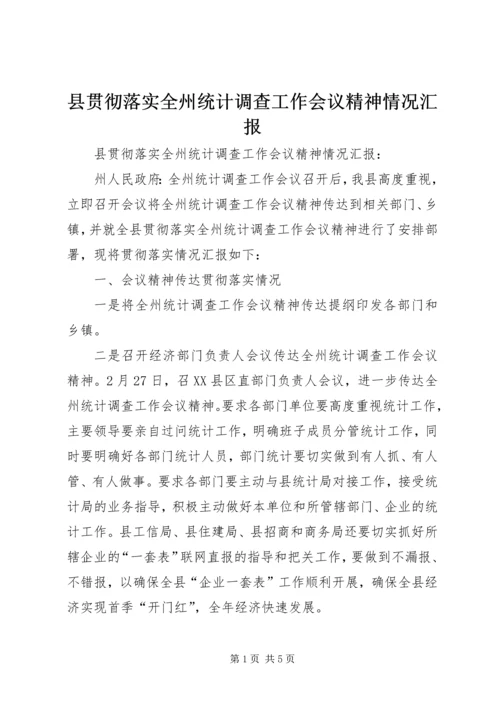 县贯彻落实全州统计调查工作会议精神情况汇报.docx