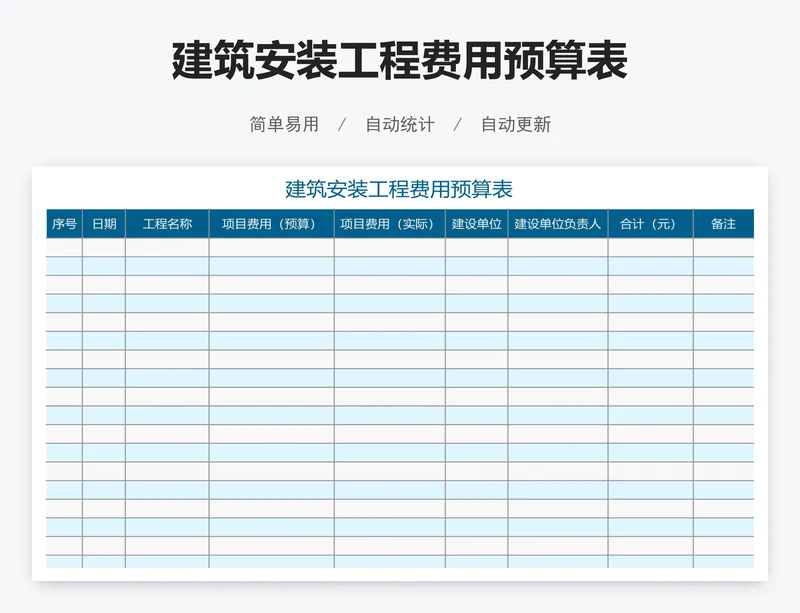 建筑安装工程费用预算表