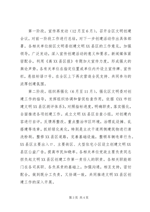 文明XX县区创建工作实施计划范文.docx