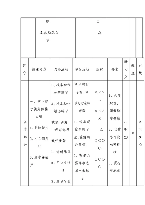 七年级体育课教（）