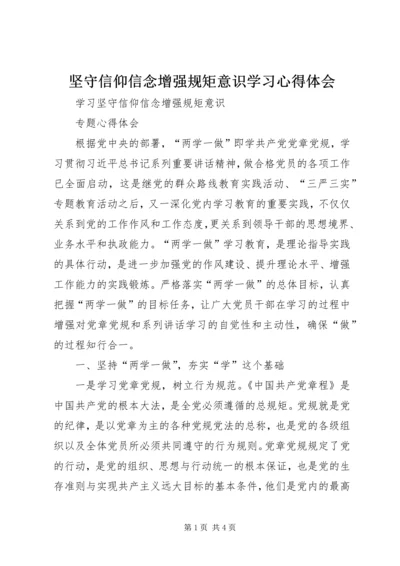 坚守信仰信念增强规矩意识学习心得体会 (4).docx