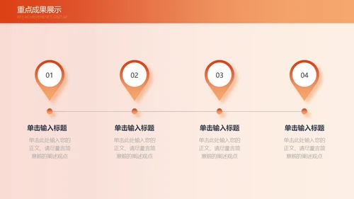 活力橙色渐变简约线条工作总结通用PPT模板