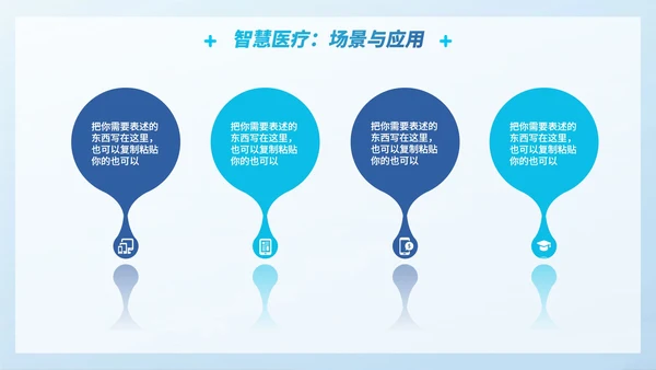 蓝白简约拟态科技风医疗PPT模板