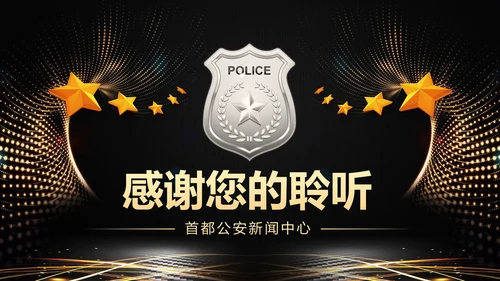 金色庄严大气公安警察工作汇报PPT模板
