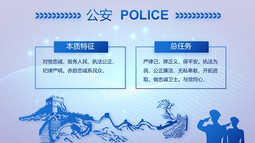 大气科技公安警察特警武警网络民警PPT模板