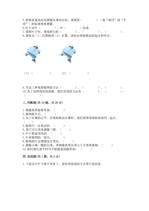 教科版科学一年级上册期末测试卷及参考答案（研优卷）.docx