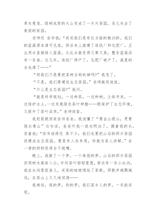 绿水青山就是金山银山中考作文(精选5篇).docx