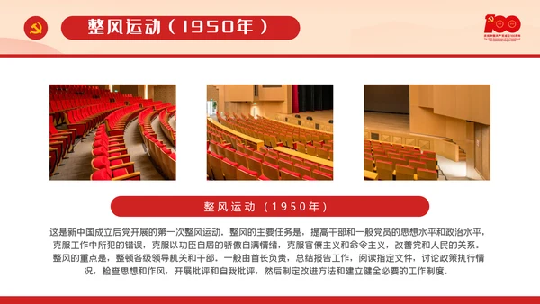 建党百年100党内思想教育PPT课件模板