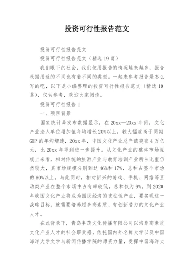 投资可行性报告范文.docx