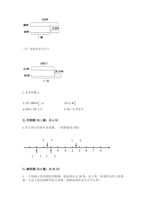 宿豫县六年级下册数学期末测试卷推荐.docx