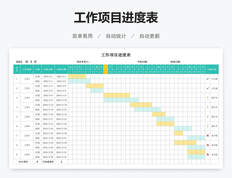工作项目进度表