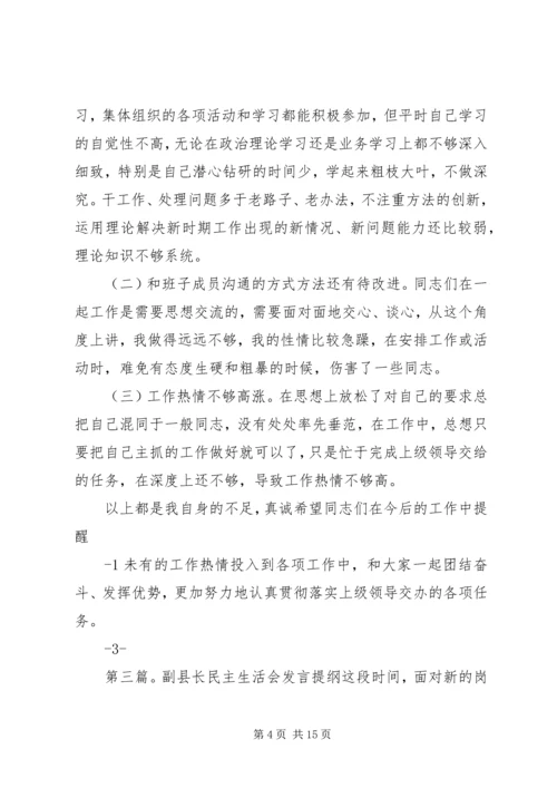 副区长民主生活会发言提纲.docx