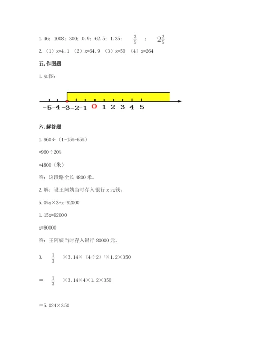 沪教版小学六年级下册数学期末综合素养测试卷附答案ab卷.docx