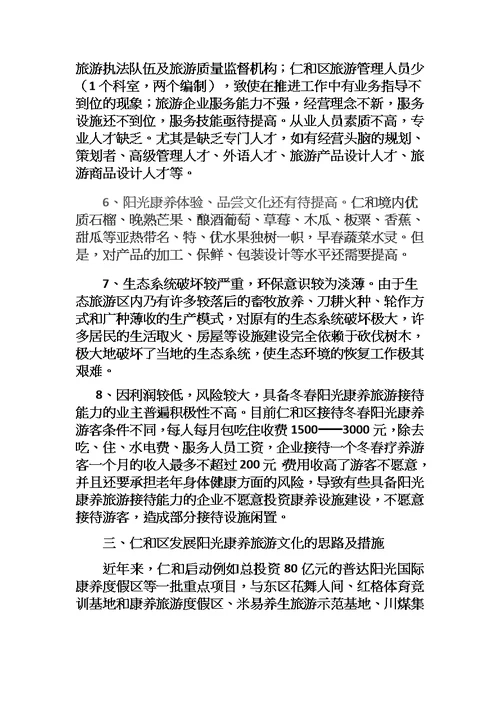 攀枝花阳光康养旅游文化发展研究——以仁和区为例文档