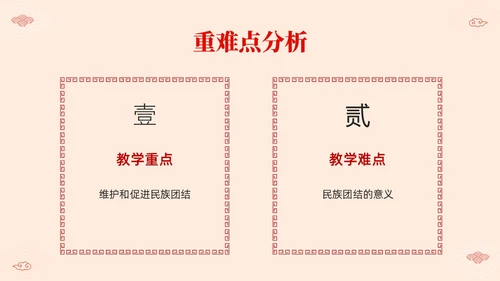 红色简约中国风边框民族团结教学设计PPT课件
