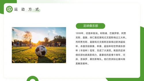 绿色简约风欢迎走进足球世界PPT模板
