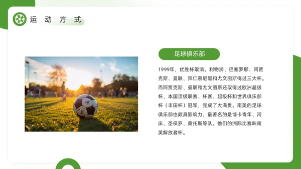绿色简约风欢迎走进足球世界PPT模板