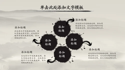 中国风水墨古筝ppt动态模板